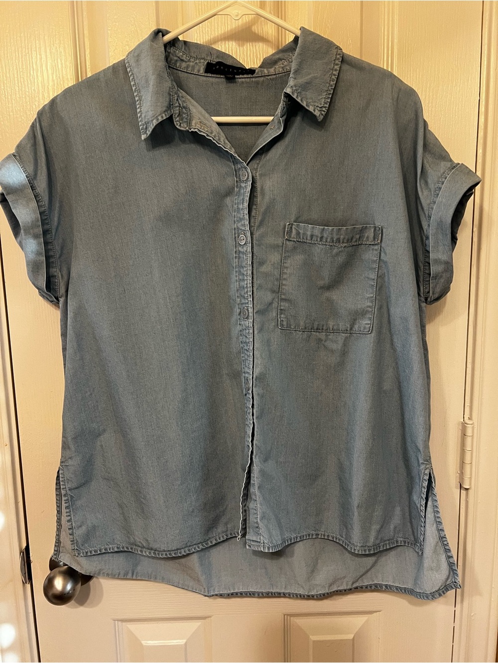 Sanctuary 100% Lyocell Chambray Button-Down Shirt – Size Small